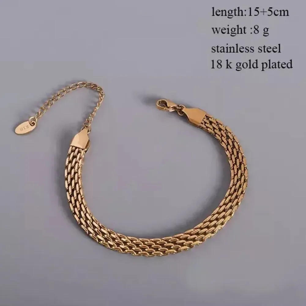 💎206💎 18K Gold Plated Rolo Chunky Link Bracelet - Picture 7 of 16